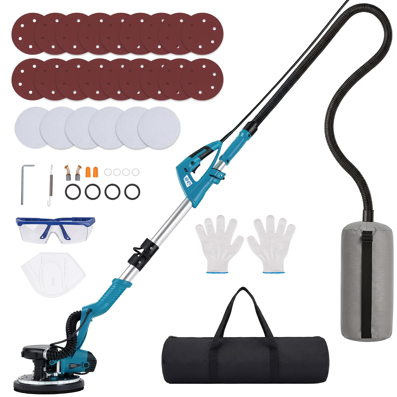 Drywall Sander, 1000W Wall Sander with Vacuum, Blue