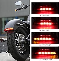 Vista 4 de Rich Choices Luz trasera de freno LED para motocicleta con guardabarros trasero cortado, placa de matrícula, luz trasera de parada, luz