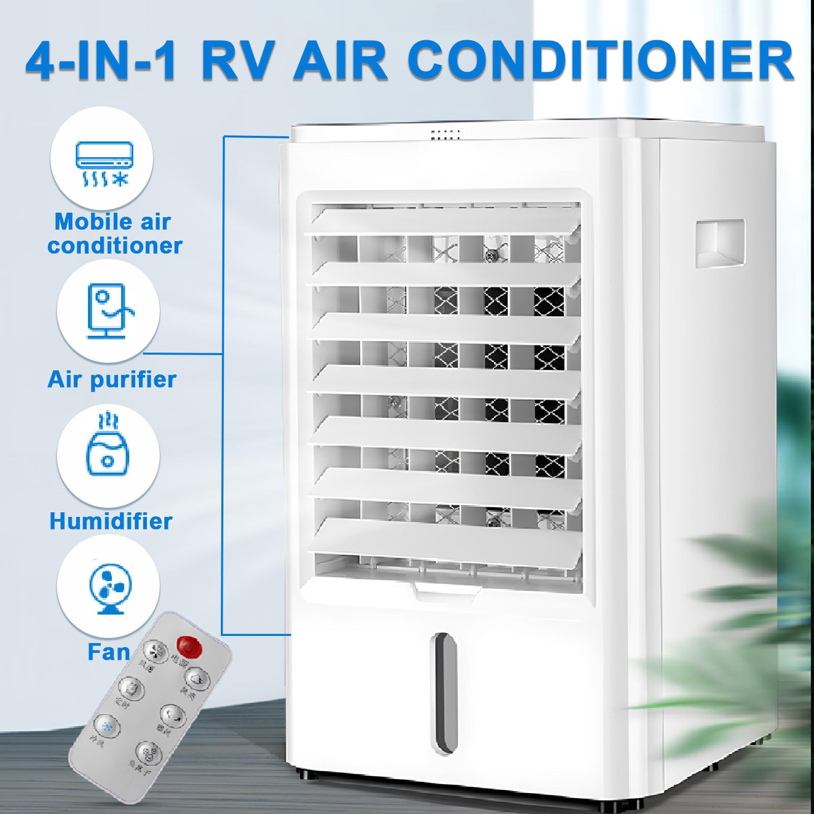 Aire Acondicionado Portátil para Caravanas,Mini Aire Acondicionado para Vehículos Recreativos,Enfriador Aire Evaporativo 3 Velocidades,Aire Acondicionado para Caravanas Y Camiones 12v