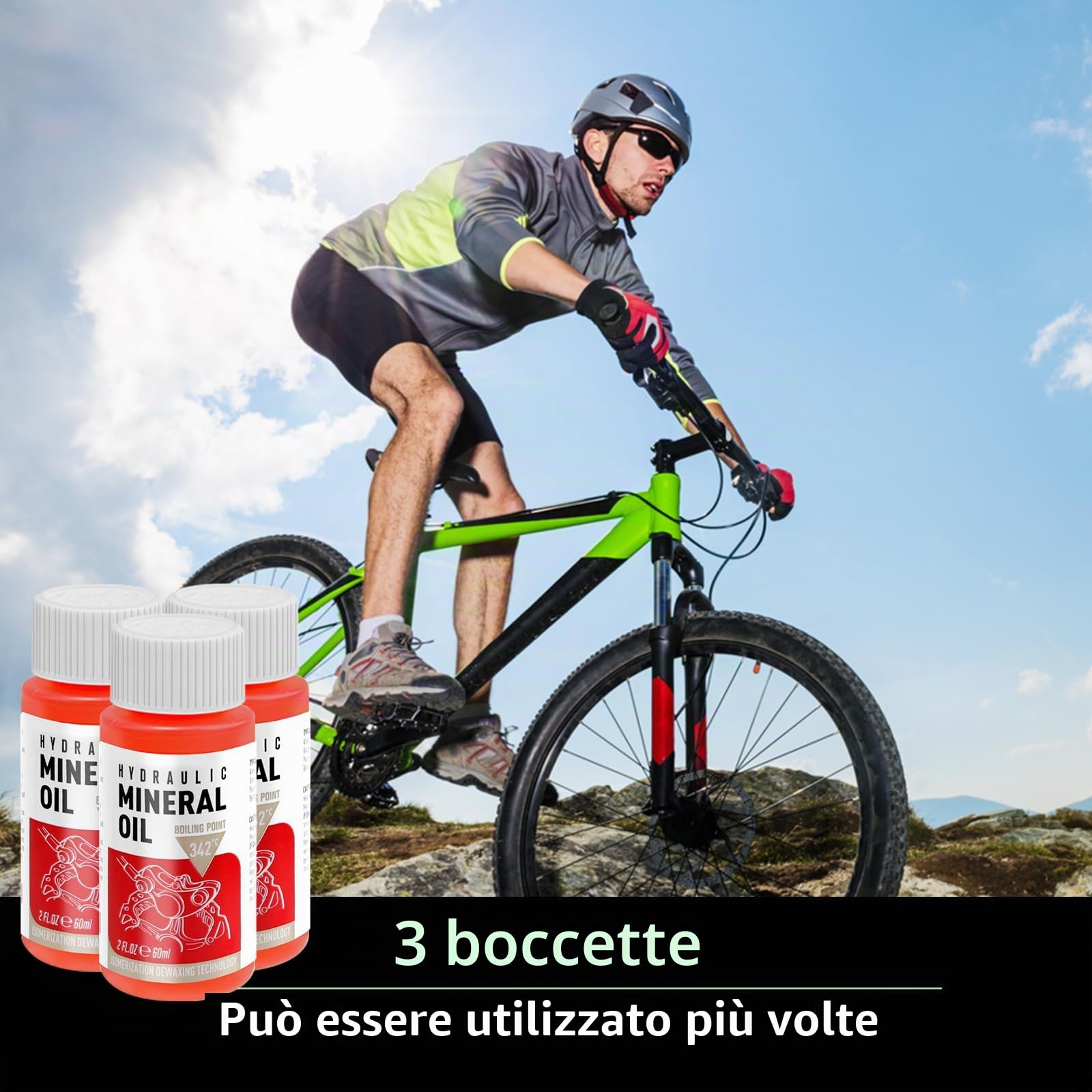 Kit spurgo Freni per Shimano, TEKTRO, MAGURA, Include connettore in Metallo Mountain Bike Freni a Disco Idraulici, Incluso 180ml Liquido frenante Minerale ad Alte Prestazioni da