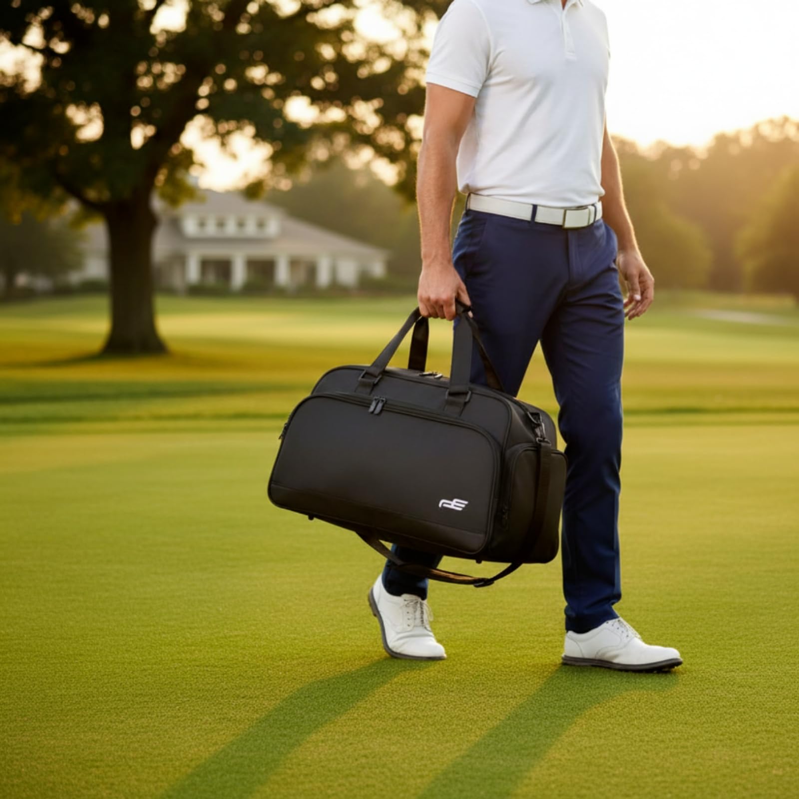 Estuche Guardarropa para Golf con Compartimentos Separados para Ropa y Calzado Confeccionado en Nylon Resistente al Agua para Llevar Completas y, Gris