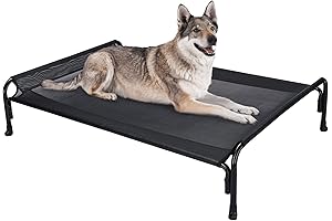 Veehoo Elevated Dog Lounge Chair Outdoor with Umbrella