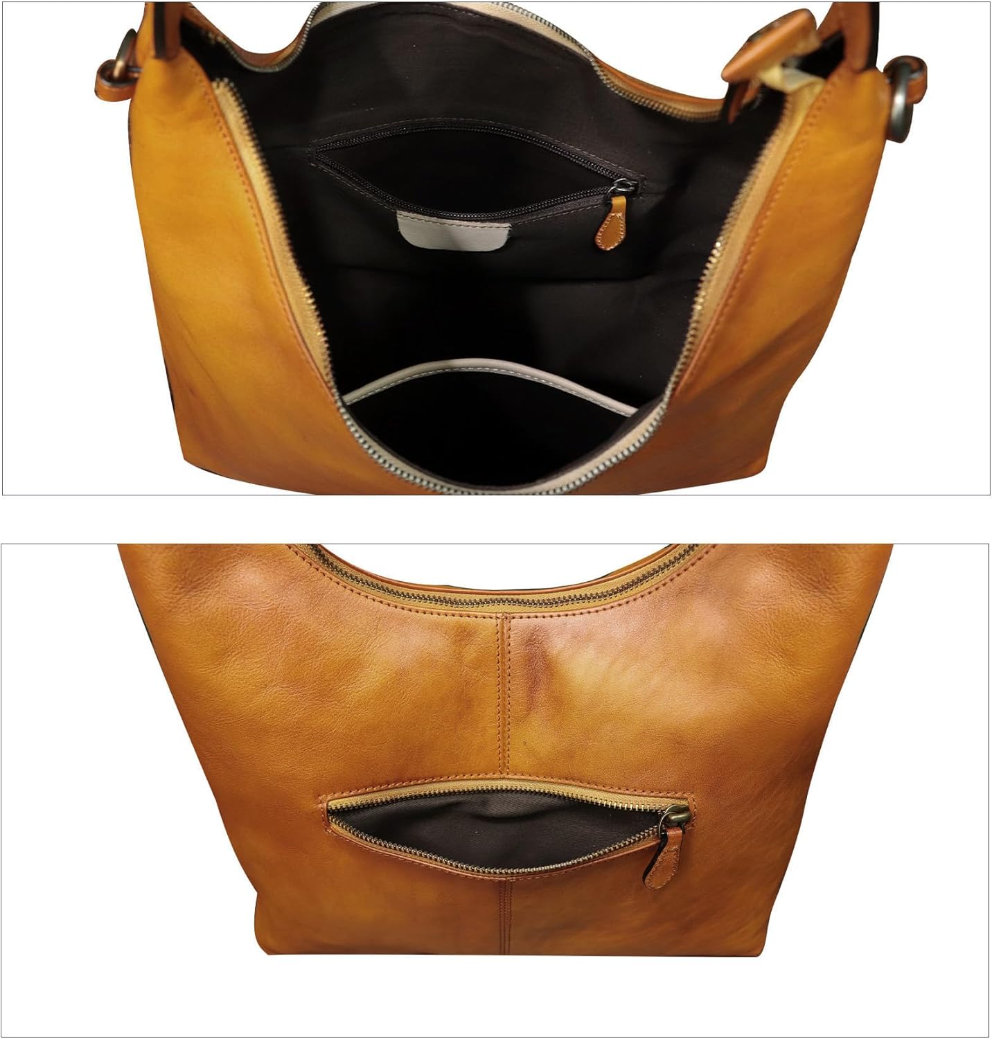 Genuine Leather Hobo Bag for Women Tote Bag Vintage Crossbody Shoulder Bag Satchel Purse Handbag - Image 7