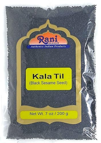 Rani Semillas de sésamo enteras negras crudas hoja de kala 7 onzas 705oz totalmente naturales aptas para gluten sin OMG vegano origen indio