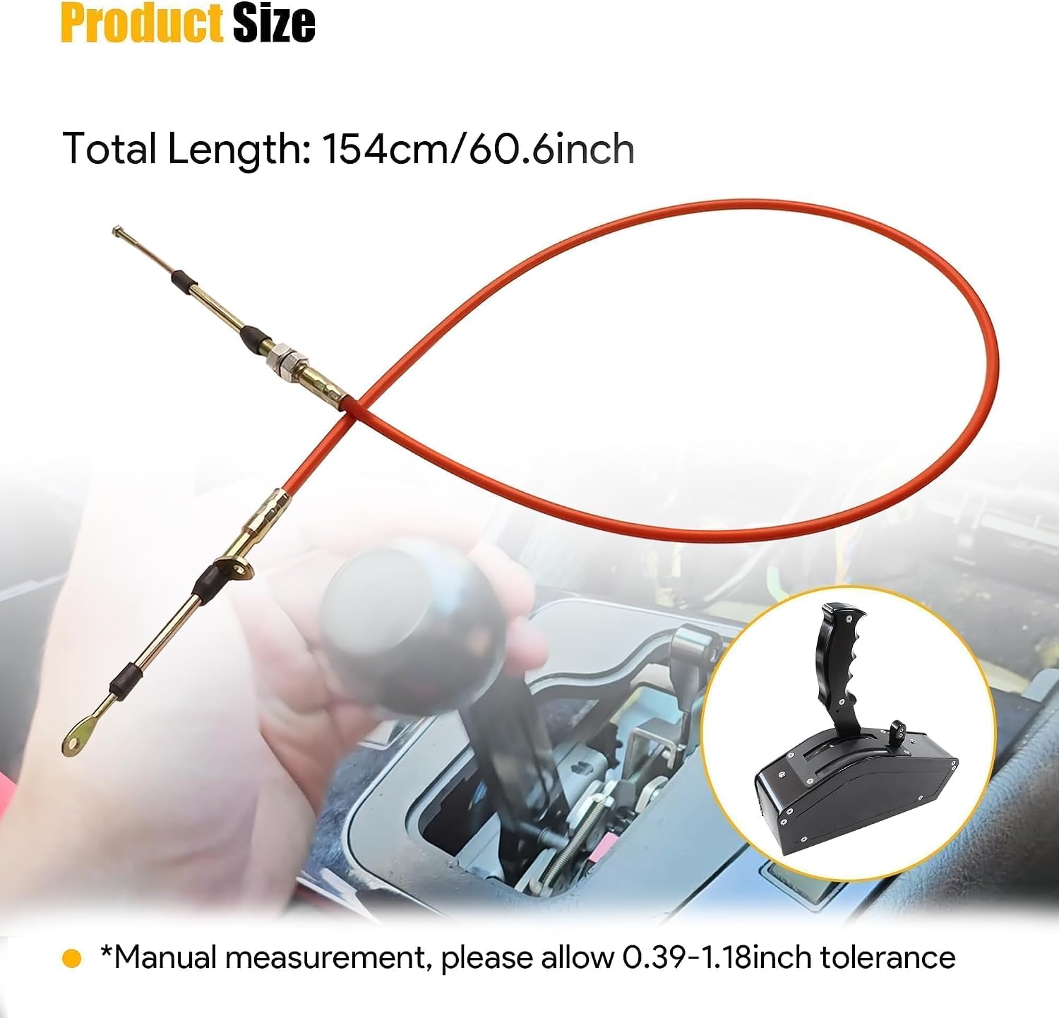 80833 Automatic Transmission Shifter Cable Fit for B&M Aeroflow Bang after 1981 Heavy Duty Transmission Shift Lever with Eyelet End 5ft 0.375 Inch Outer Diameter Red Replace 80605 AF72-1002 BMM-80833