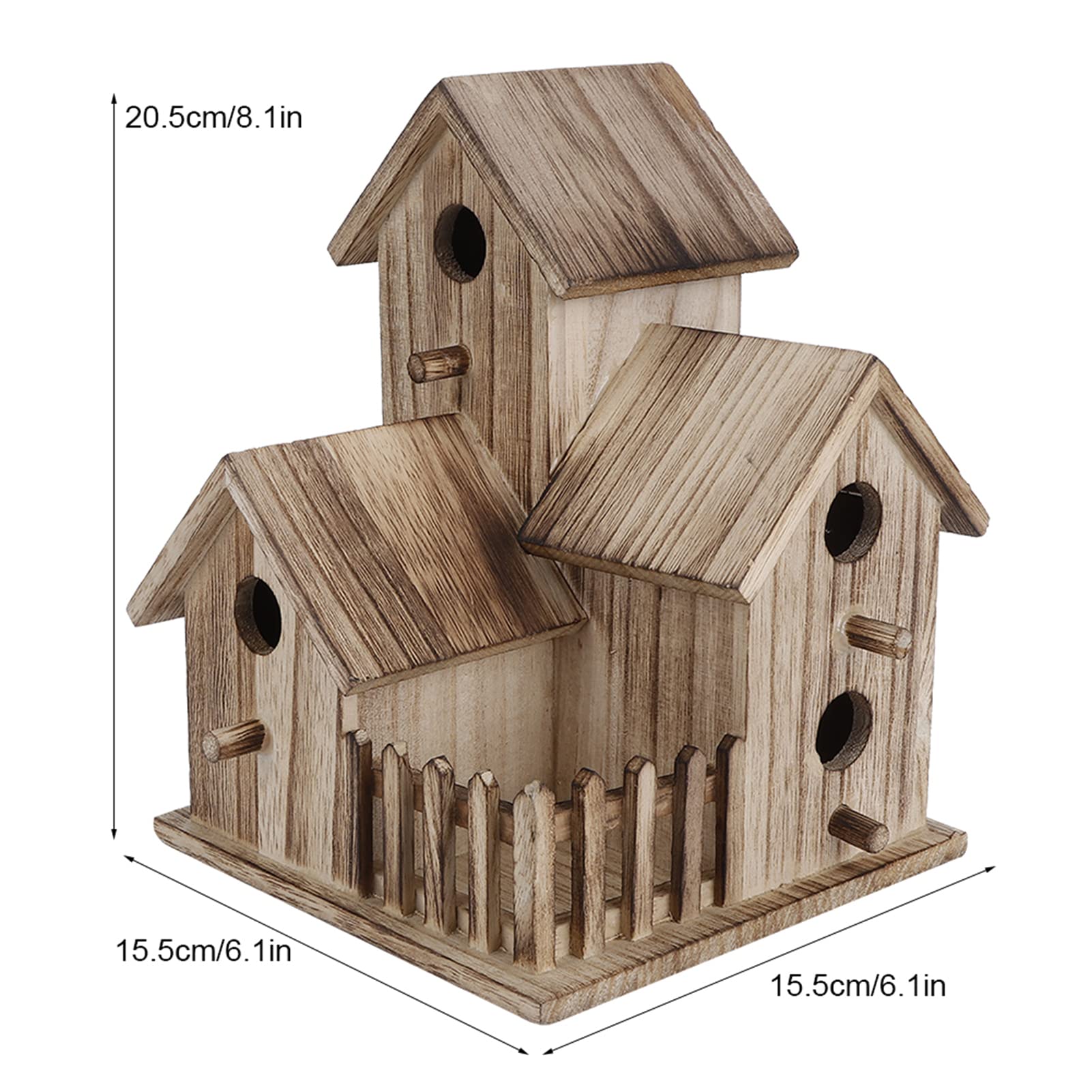 Zaunkönig-Vogelhaus Mit Blauem Dach – Aus Massivholz, Wetterfest, Mit Edelstahlhaken & Raubtierschutz