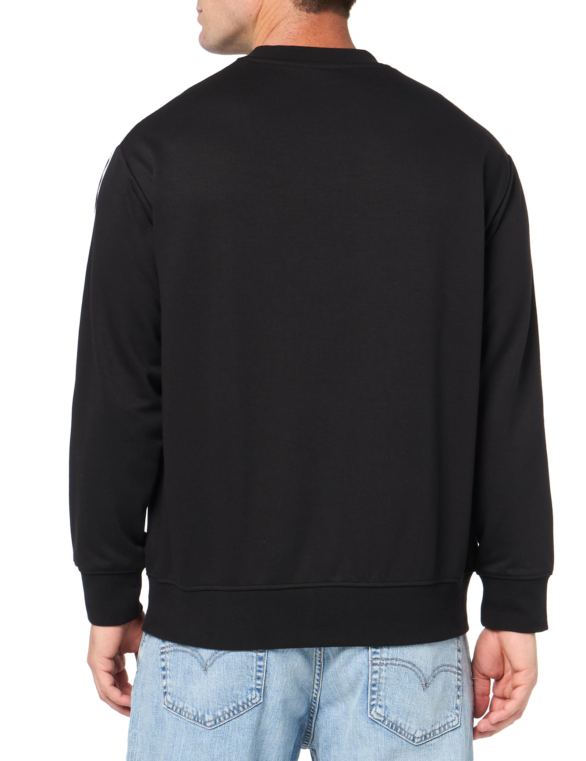 Armani Exchange Signature Logo Stretch Poly Viscose Crewneck Felpa Maglia di Tuta Uomo (Pacco da 1)
