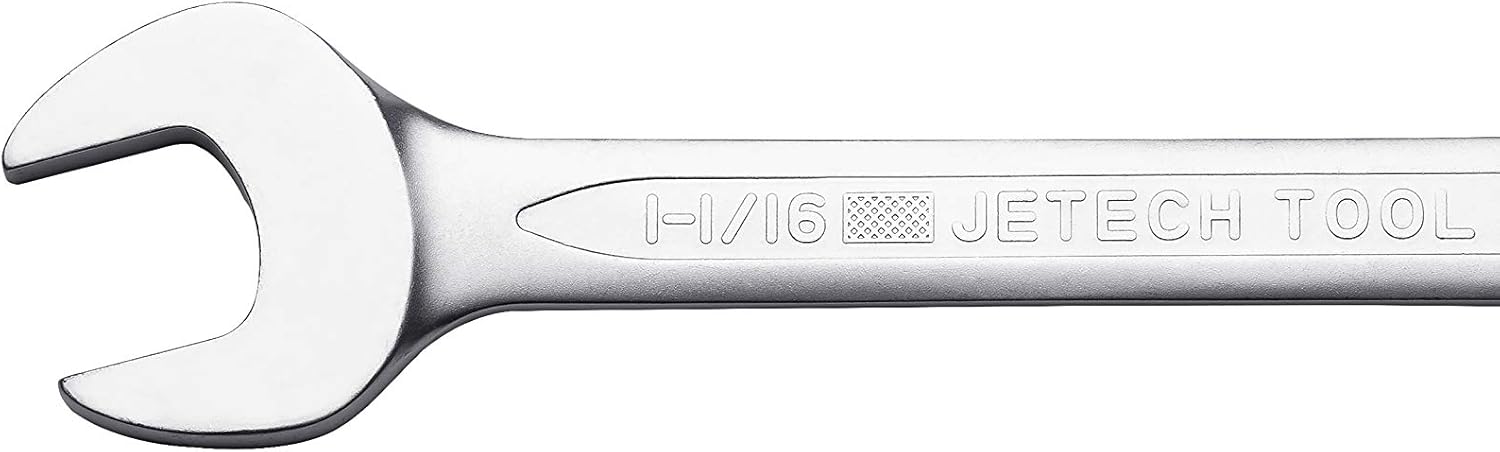 Jetech 1-1/16" Combination Wrench, SAE 12-Point Chrome Vanadium Steel Spanner, Industrial Grade with 15-Degree Offset, Sand Blasted Finish, Heat-Treated Forged Tool