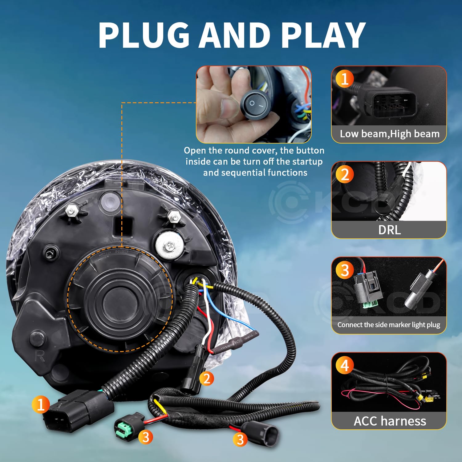 LED Fanali anteriori compatibili con Mini Hatchback Convertible R50 R52 R53 2001-2007,Fari con DRL blu respirante e freccia sequenziale, Nera