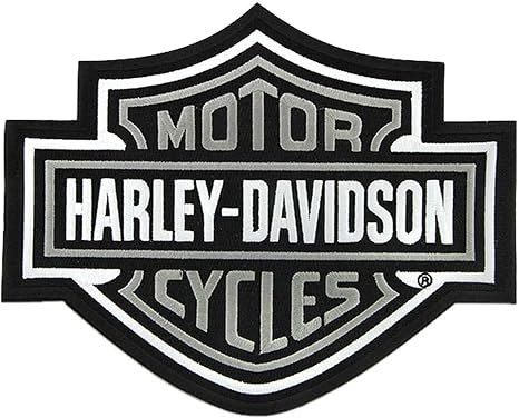 Amazon.com: Parche bordado con logotipo de Harley-Davidson de 9.1 in con  barra y escudo gris bordado : Harley-Davidson: Ropa, Zapatos y Joyería