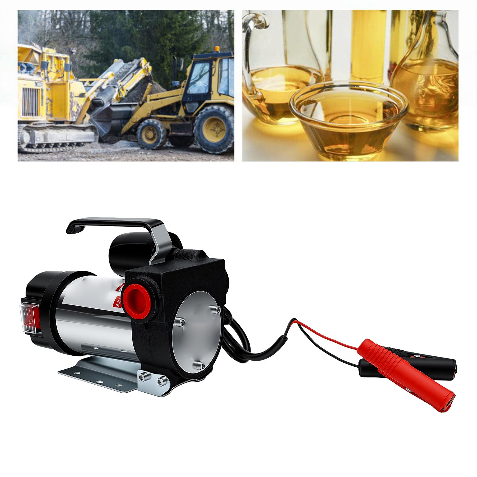 Akozon Bomba Eléctrica de Sustitución Aceite 12 V, Transferencia Extractor con Parada Arranque Automático para Automóvil, Barco, Motocicleta, Camión, ATV, Portátil Mano
