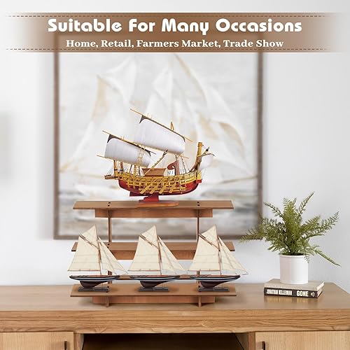 Miniatura 5 de Estantes de exhibición al por menor, soporte de exhibición de mesa de madera al por menor, estante portátil, estante de mostrador, estante de