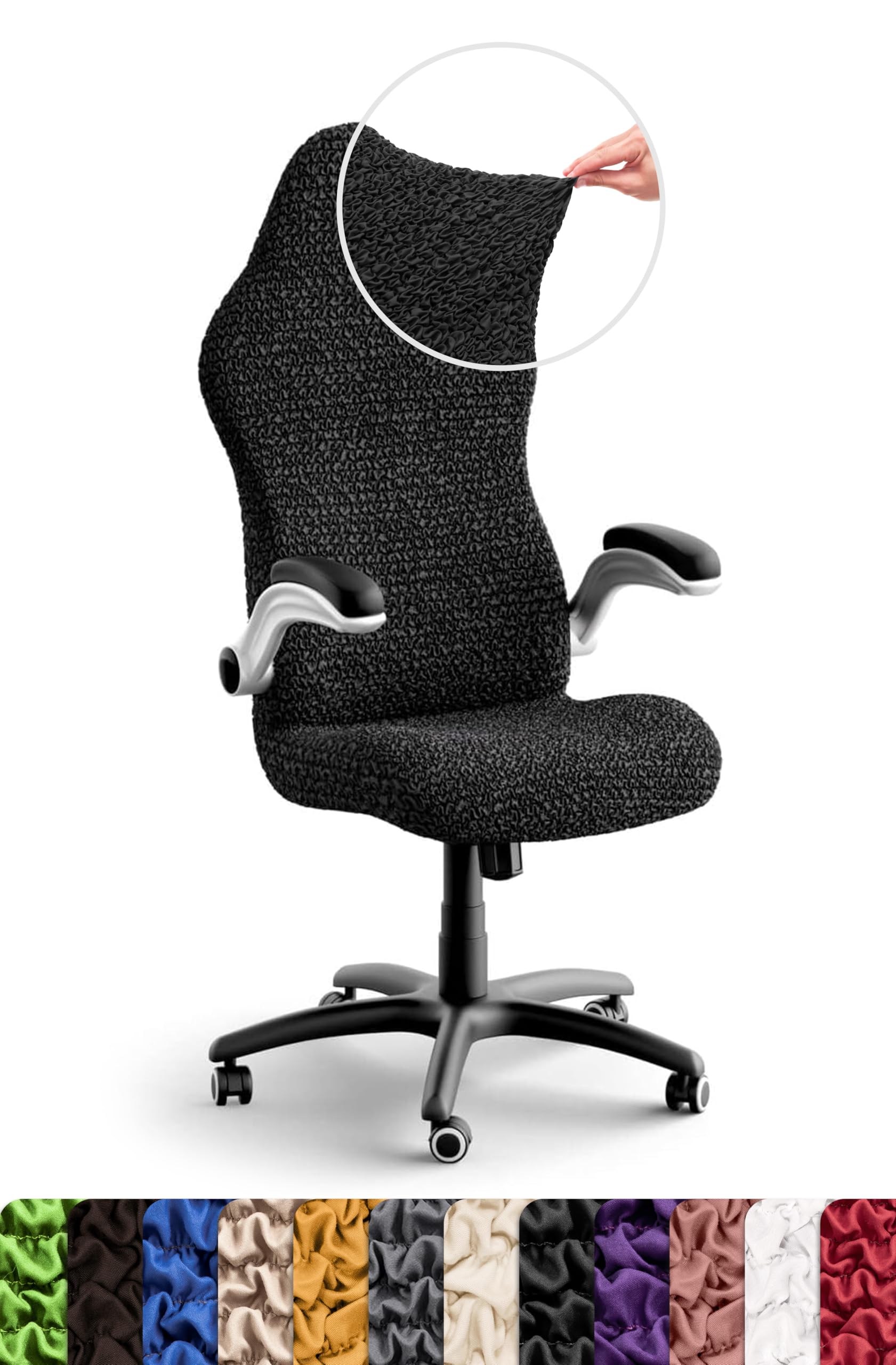PAULATO BY GA.I.CO. Office Chair Slipcovers - 1-Piece Furniture Protector - Form Fit, Machine Washable…: retailer-supplied image