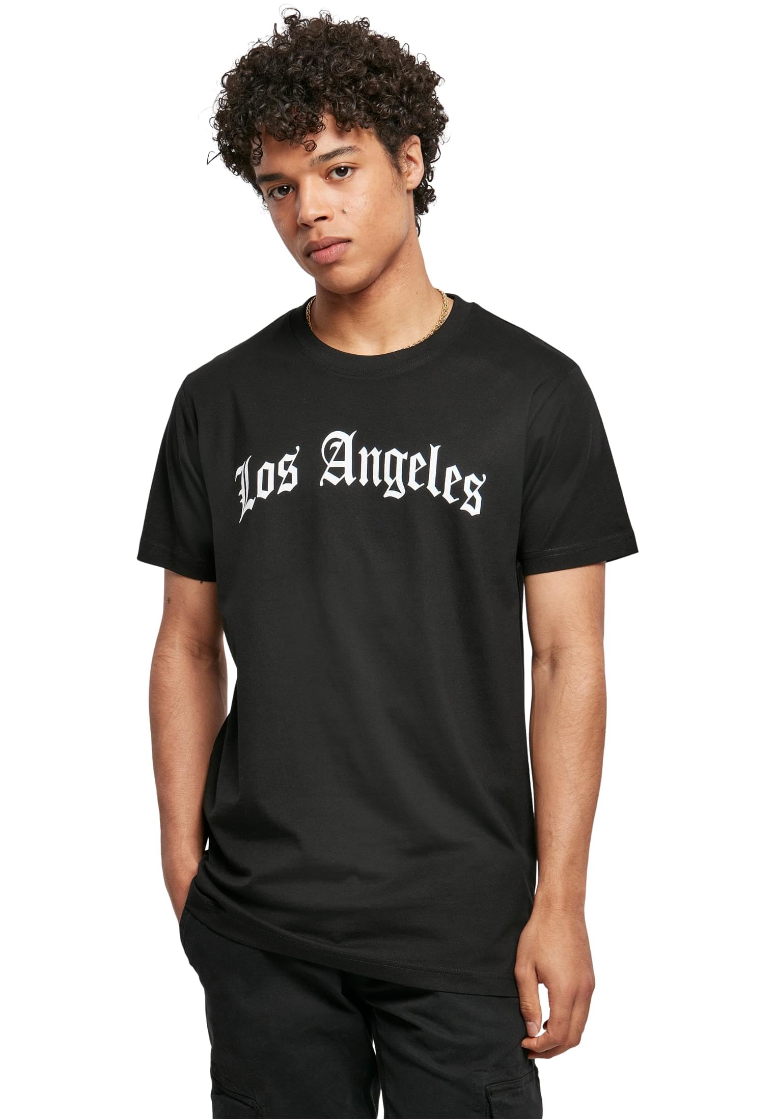 Mister Tee Men's Los Angeles Wording Tee T-Shirt, Black,
