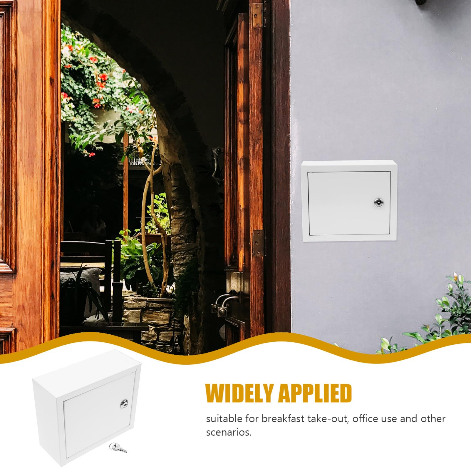 Caja de Leche de Hierro con Cerradura para Pared, Almacenamiento Seguro para Botellas de Leche y Correspondencia, Capacidad Adecuada para Jardín y Oficina