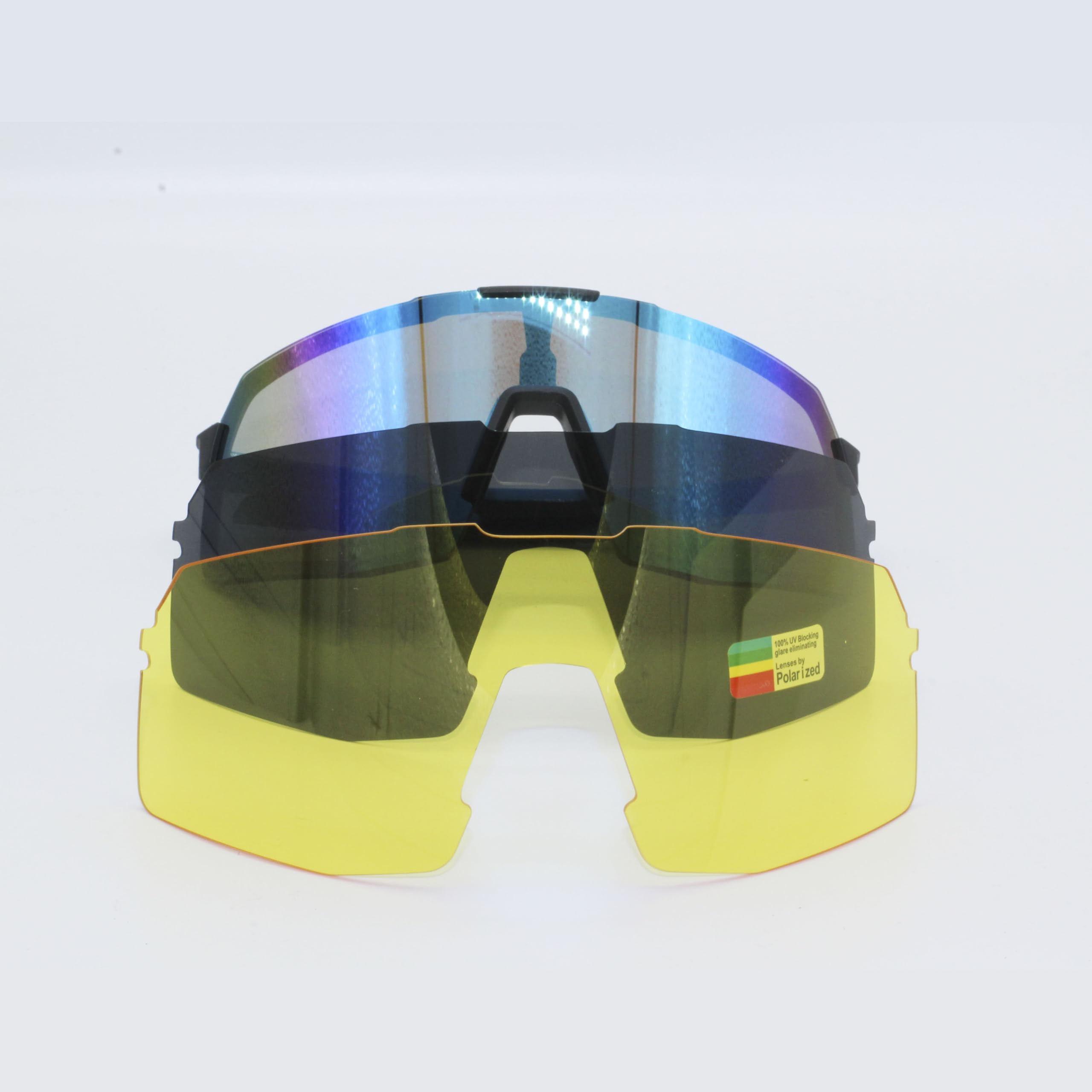 Surf Monkey Gafas de Sol Polarizadas con 3 Lentes Intercambiables | Gafas de ciclismo | Bici de Montaña | Ciclismo | Running | UV 400 Anti Viento - Hombre y Mujer