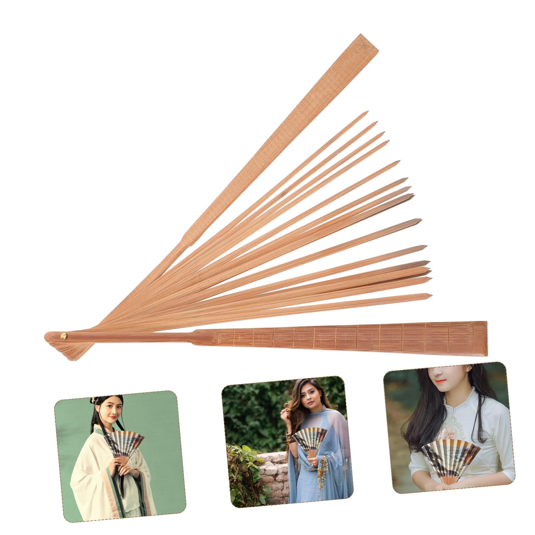 Levemolo DIY Bamboo Ribs Japanese Style Fan Frame 9 Inch Craft Kit for Custom Handheld Chinese Fan