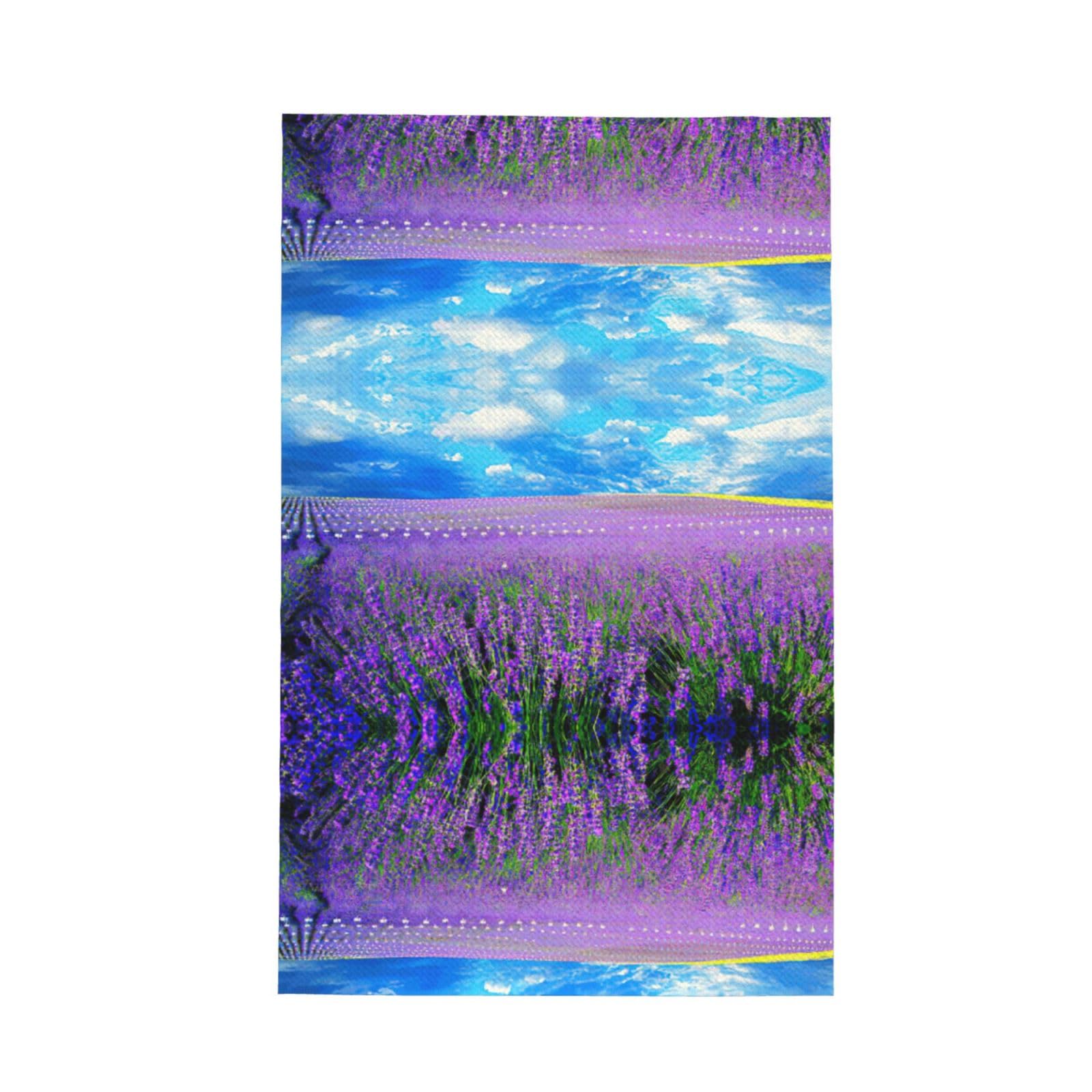 aabkjgfr Lavender Print Waffle Kitchen Towels,Absorbent Dishcloths,Household Tableware Wipes,Multi-Functional Tea Towels