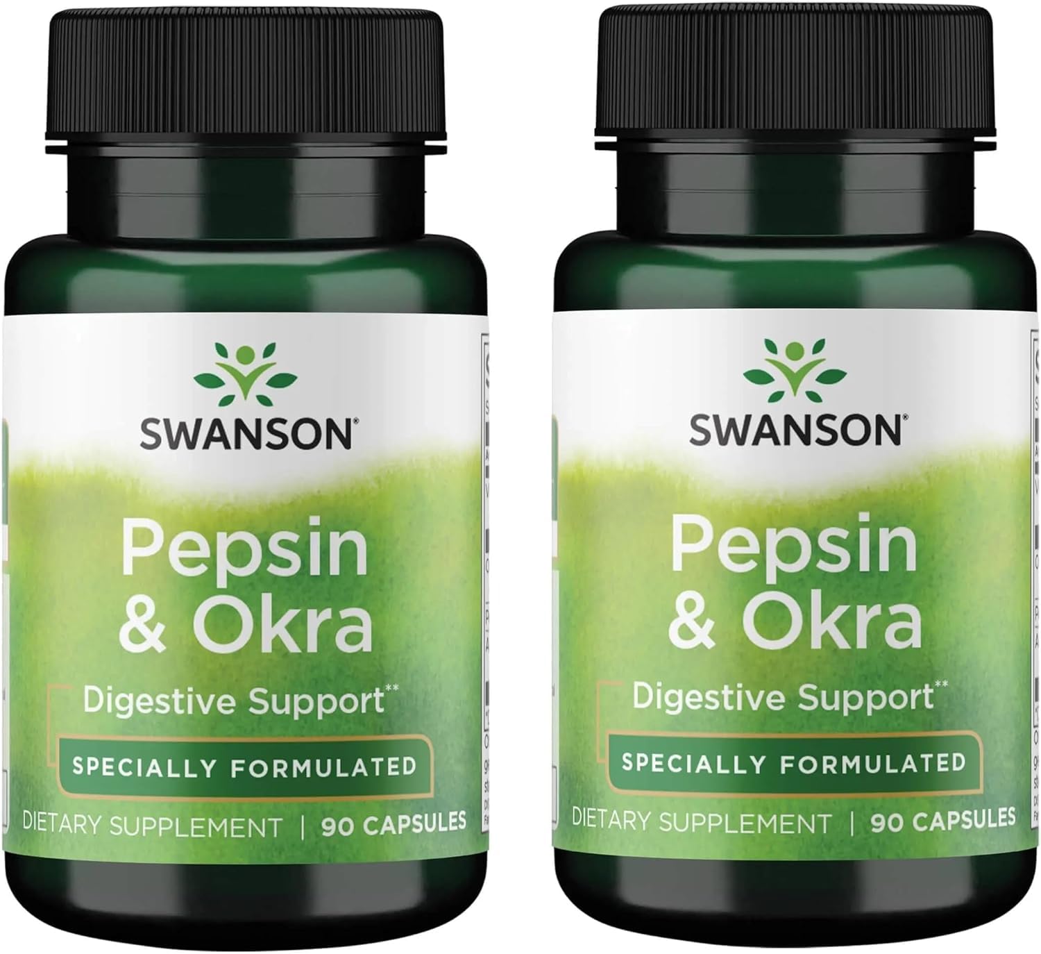 Swanson Pepsin and Okra Digestive Enzyme, 90 Capsules, 2 Pack