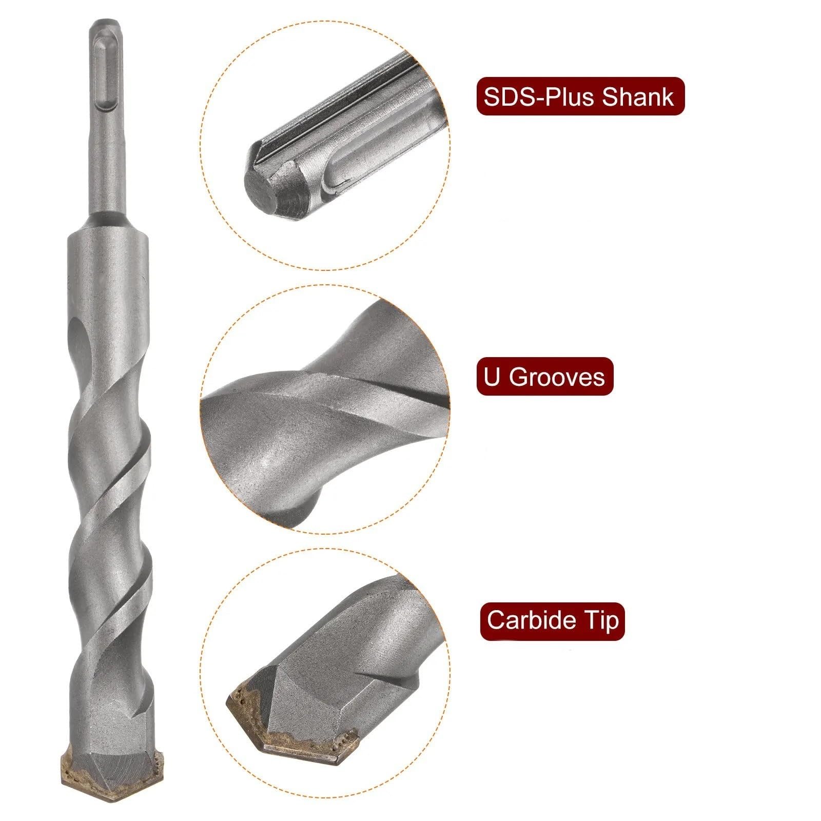 Wiertło udarowe SDS Plus, długość 1500 mm, średnica 10-25 mm, końcówka z węglika spiekanego do cegły, kamienia i betonu(14mm)