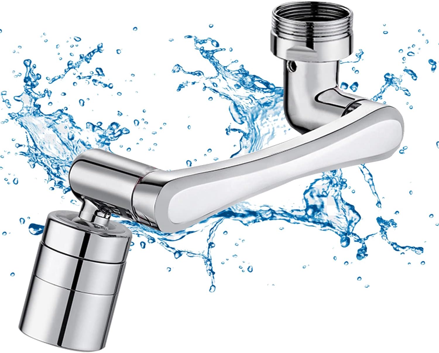 1440°Degree Swivel Sink Faucet Aerator,Universal 1440°Rotating Faucet Extender with 2 Mode