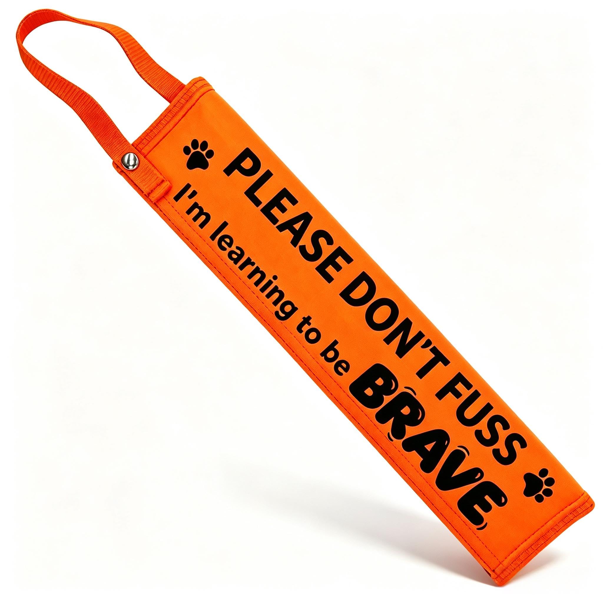 Dog Lead Warning Sleeve for Reactive & Anxious Nervous Dogs | Space Awareness Reminder Tag 1 Pack | High Visible Design | Adjustable Universal Fit | Pet Walking Training Supply