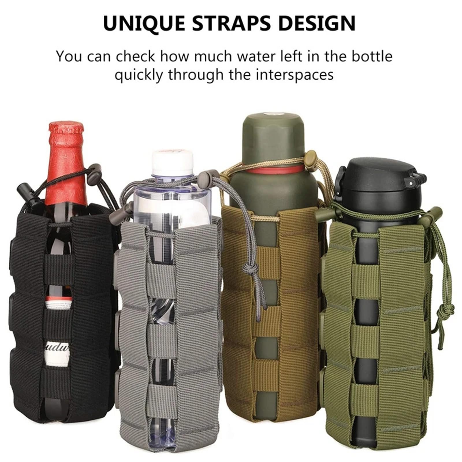 CHENZILIN Regulable Strap Outdoor Water Pouches Militaries Outdoor Travels Bottles Bag for Camping Hiking and Mountaineering