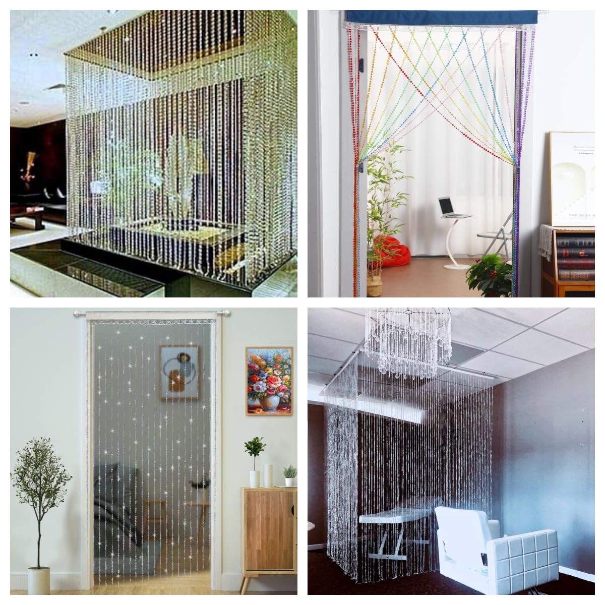 YaoYue Crystal Beaded Curtain Door Curtains Room Divider Hanging Diamond Acrylic Beads for Doorway Hippie Closet Bedroom Wall Window Backdrop Decor (35.5Ă79in/90Ă200cm, Crystal): Crystal 35.5"W x 79"L (Pack of 1)