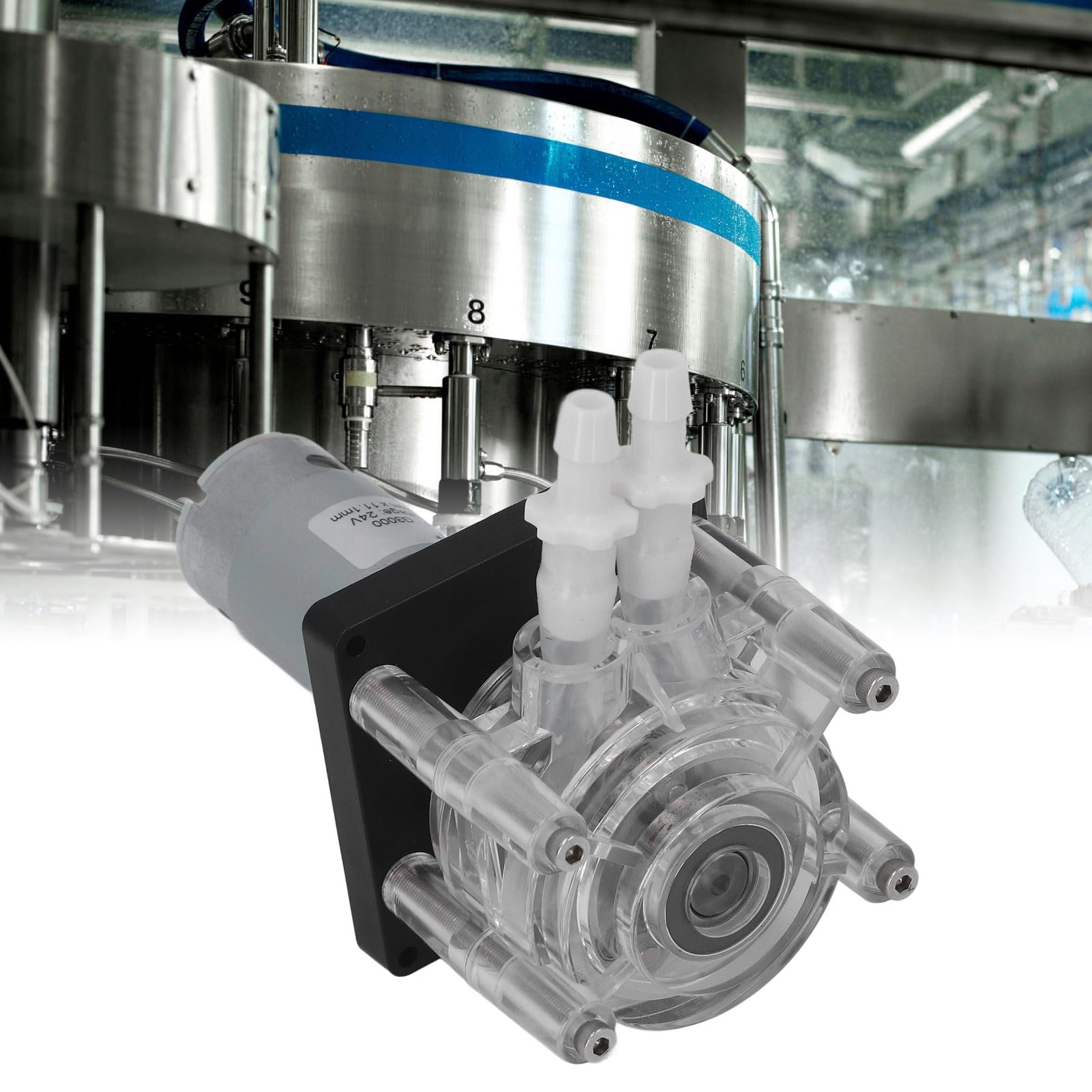 Pompe Péristaltique, Moteur de Réduction CC Entièrement en Métal, Pompe Doseuse à Haut Débit de 3000 Ml/min, avec Ventilateur de Refroidissement intégré, pour Pompes à Sirop et