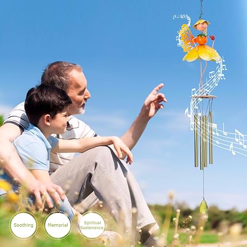 Miniatura 2 de Taman Campanilla de viento para exteriores  Campanillas de viento de hadas de flores para tubos de aluminio exteriores, regalo conmemorativo