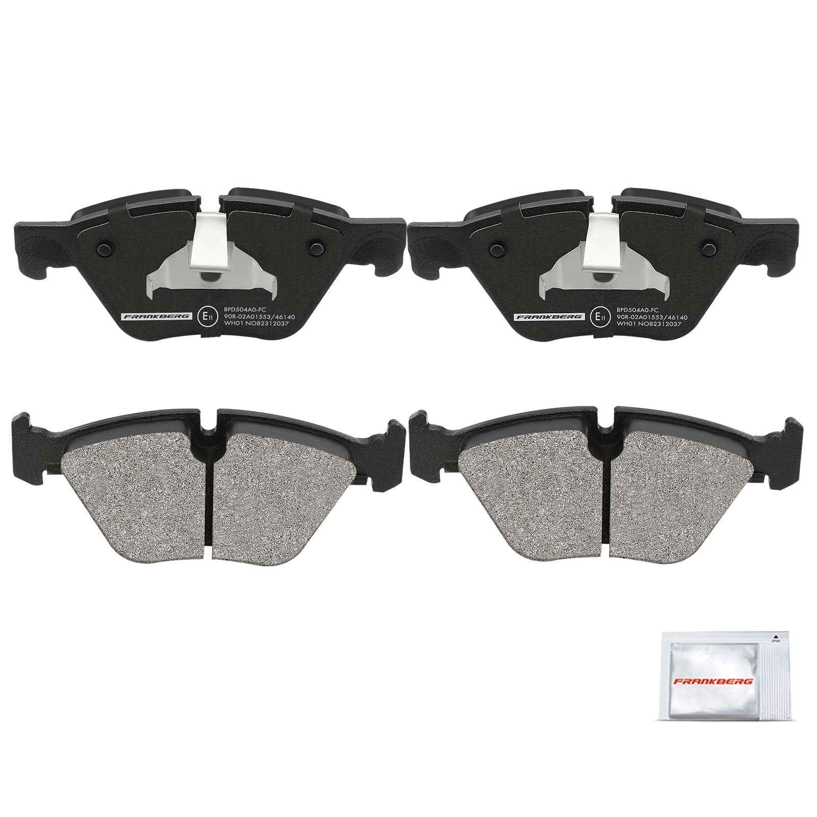 Frankberg 4 pastillas de freno delanteras compatibles con 5er F10 F18 518-530 1.6L-3.0L 2009-2016 5er Touring F11 518-528 2.0L-3.0L 2009-2017 Replace# 3411679684444