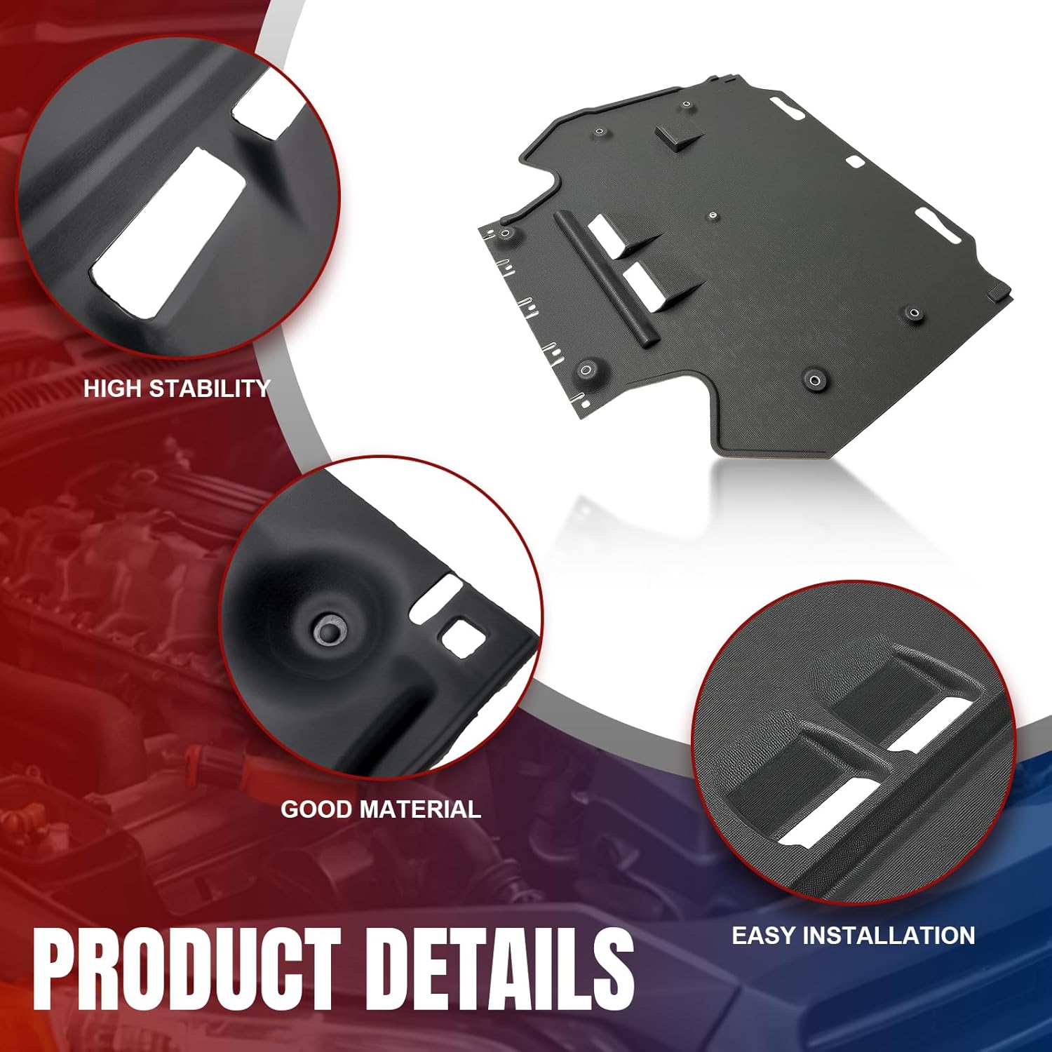 AUTOKAY 4G0863822C Engine Splash Guard+Mounting Elements Fits for Audi A6 (4G C7) A7 (4G) 2011-2018