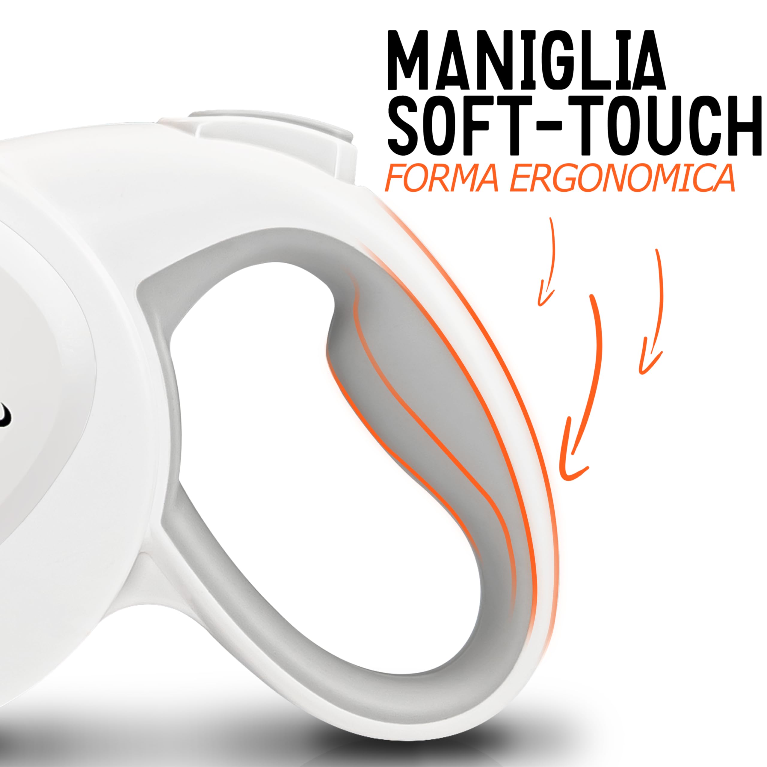 Guinzaglio Retrattile Per Cani Fino A 50 Kg - 8 M, Giallo Neon, Con Moschettone - Foto 2