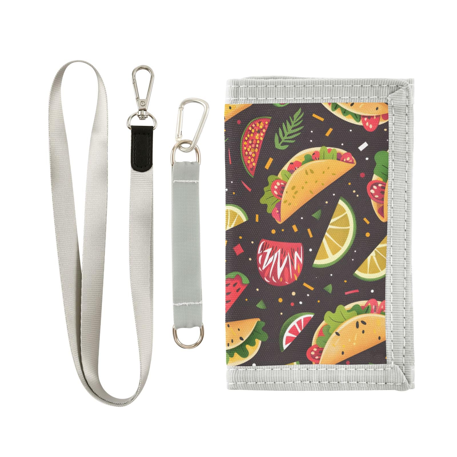 ALAZA Kids Wallets for Boys Girls Toddler Trifold Wallet Children Small Tacos Festive with Zipper Coin Pocket