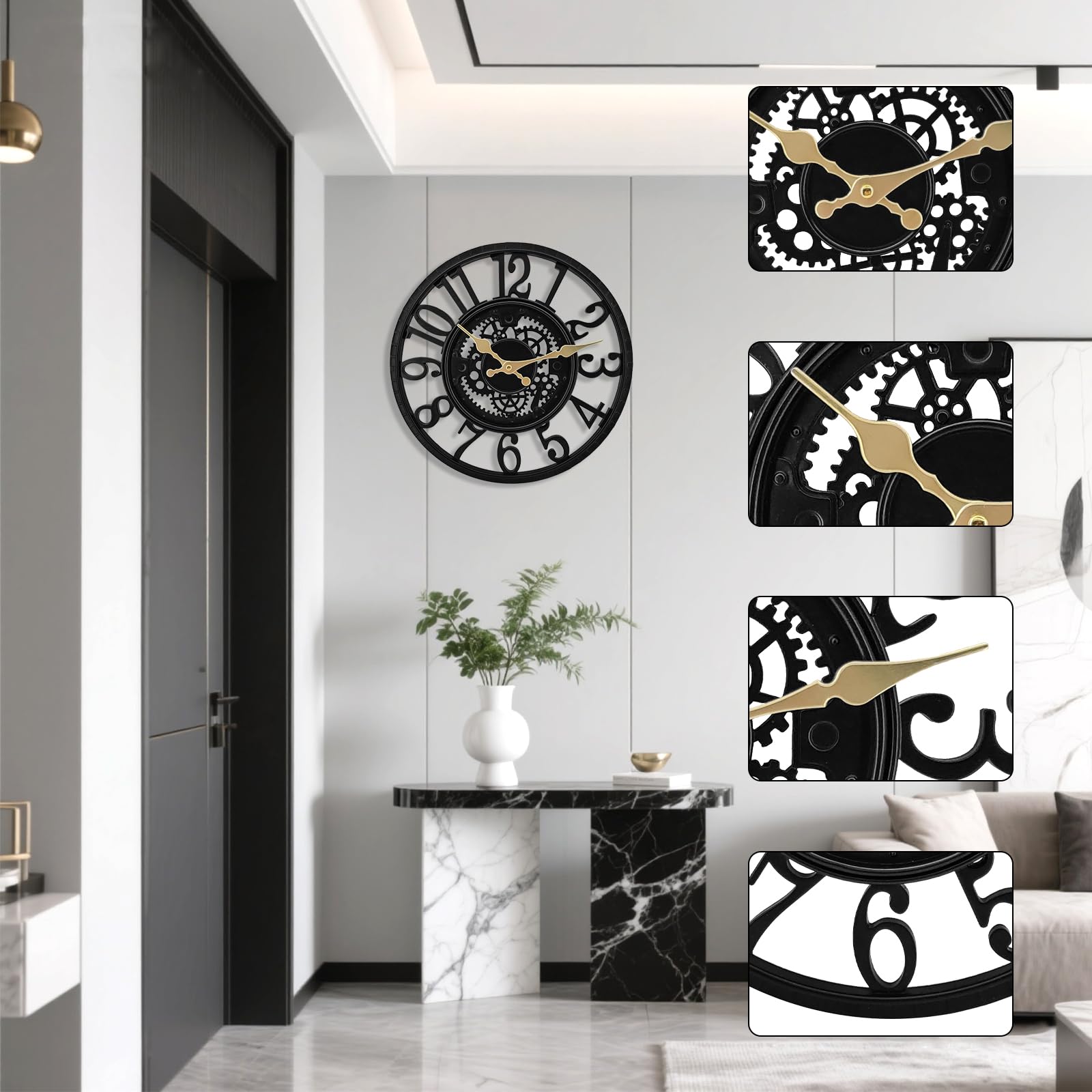 Orologio da parete impermeabile per esterni, orologio decorativo per patio, piscina, giardino, recinzione
