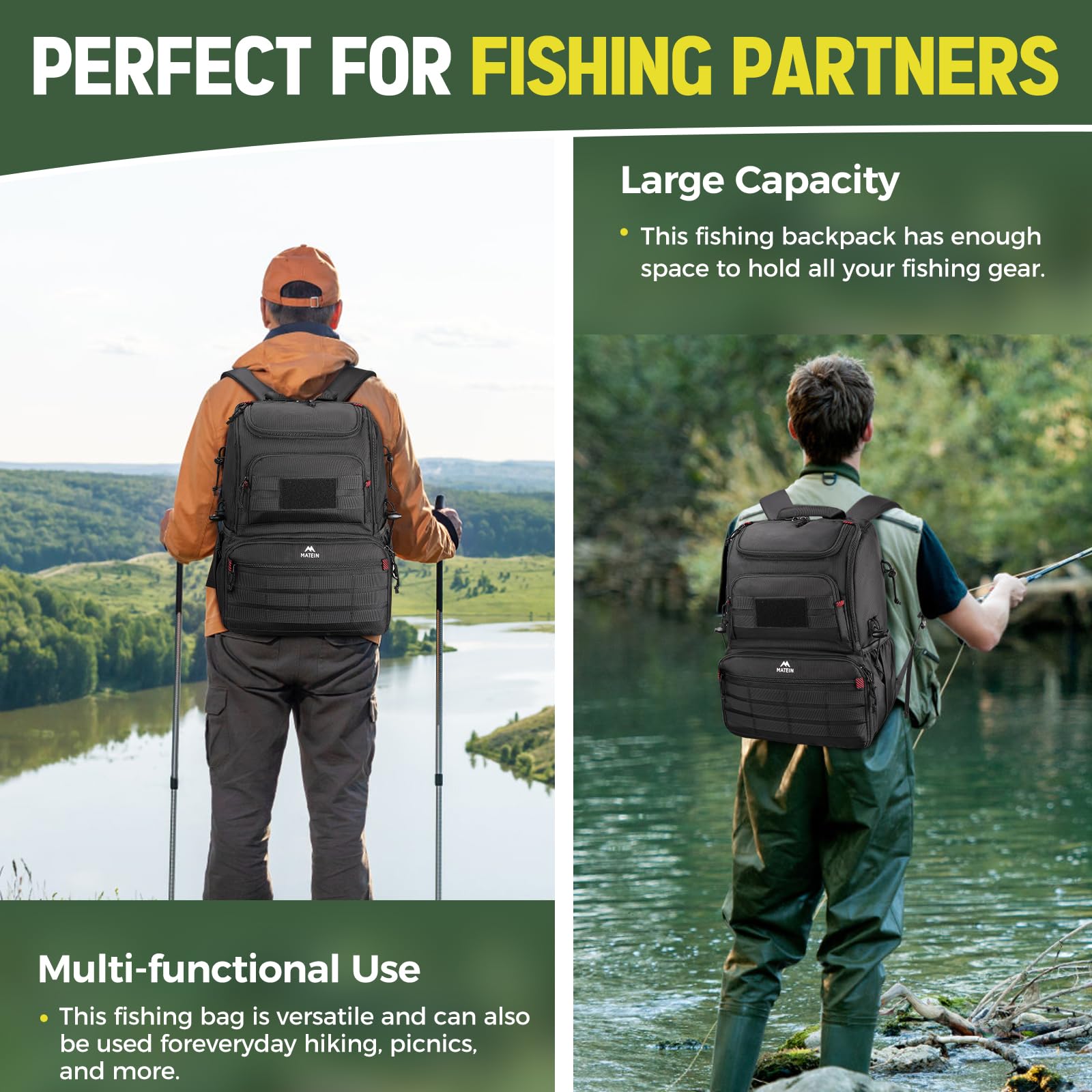 MATEIN Fishing Backpack - Tackle Box with Cooler -8 MATEIN Fishing Backpack - Tackle Box with Cooler -8