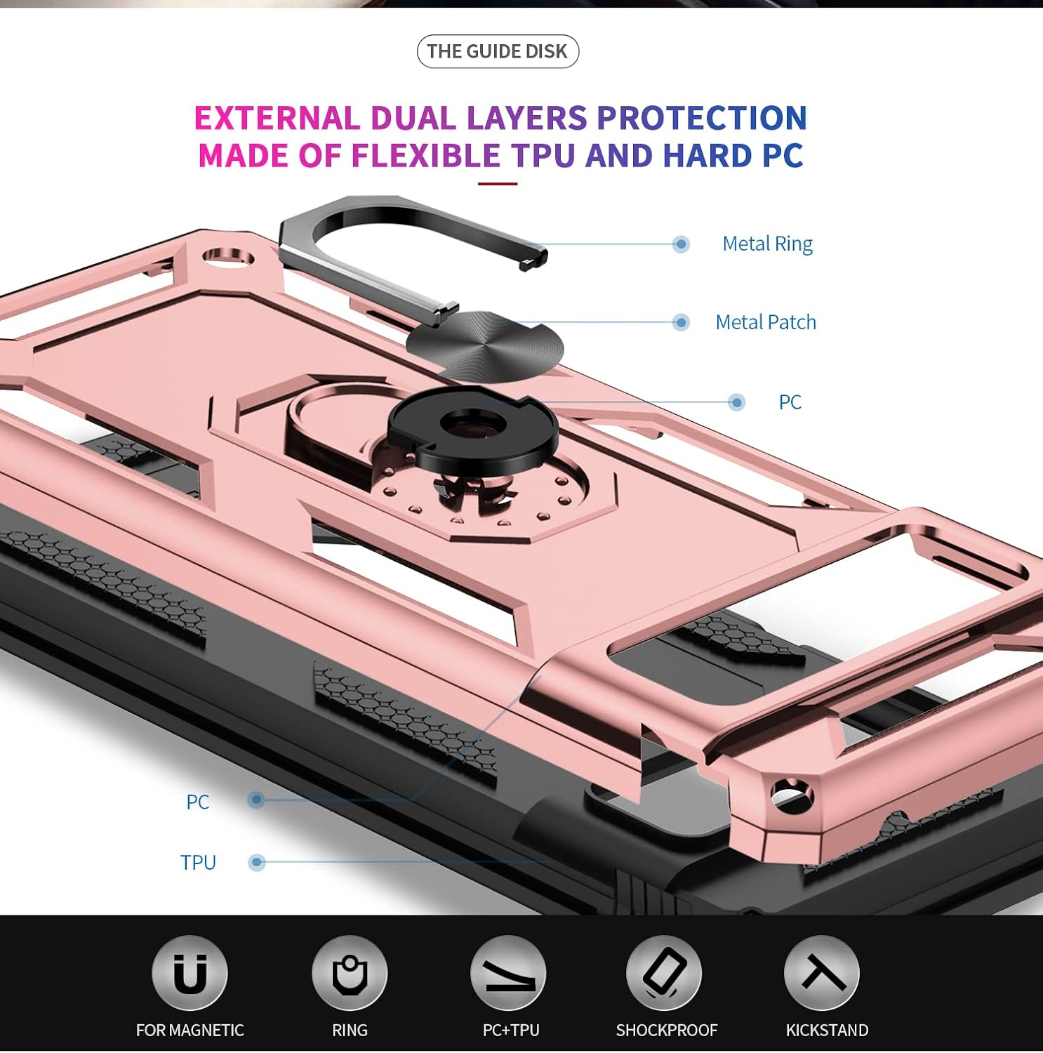 LeYi Compatible for Samsung A32 Case, Galaxy A32 Case with 2PCS Tempered Screen Protectors, Glitter Quicksand Phone Case, Gradient Teal/Purple (Rose Gold)