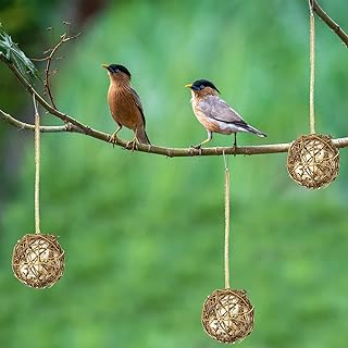 Globe Hummingbird Nesters, Hummingbird Nesting Material with Cage, Nesting Material for Wild Birds Wrens Finches - Refillable Outdoor Bird Nesting Station to Build a Nest