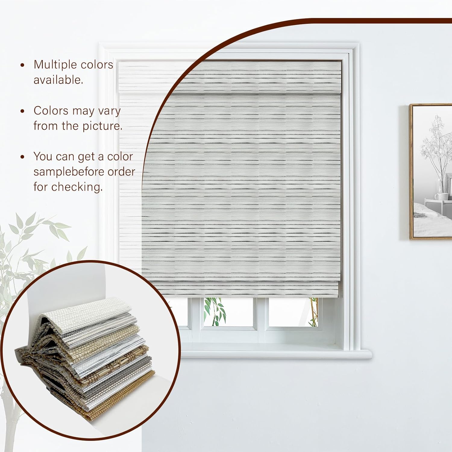 Bamboo Shades No Tools Required,Custom Blinds for Windows and Doors