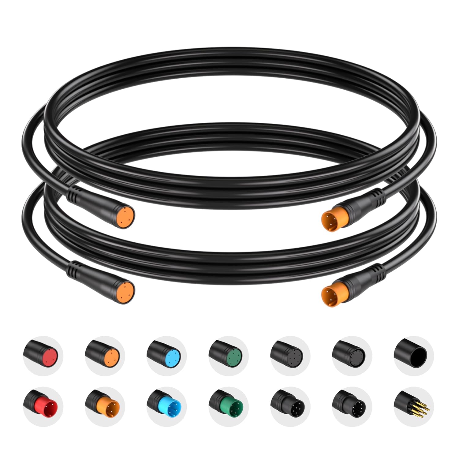 Extension Cable 2Pin/3Pin/4Pin/5Pin/6Pin/8Pin/9Pin Waterproof Plug Works for Electric Bicycle Light/Throttle/Ebrake/Display Extend Cable (3pin 50cm)