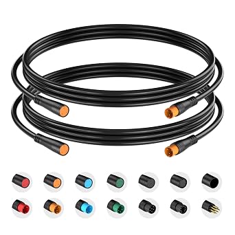 Extension Cable 2Pin/3Pin/4Pin/5Pin/6Pin/8Pin/9Pin Waterproof Plug Works for Electric Bicycle Light/Throttle/Ebrake/Display Extend Cable 3pin 50cm