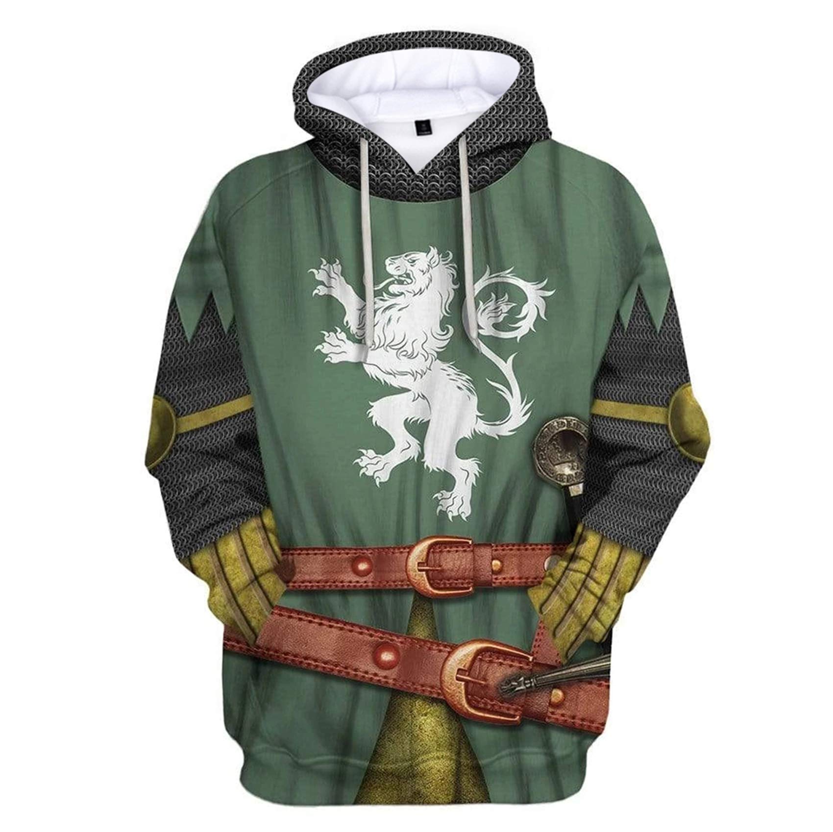 Createcos Historical Hoodie Medieval Knight Hoodie Revolutionary War Army Uniform 3D Printed Jacket Halloween Costume, Medieval Knight, S — image 1