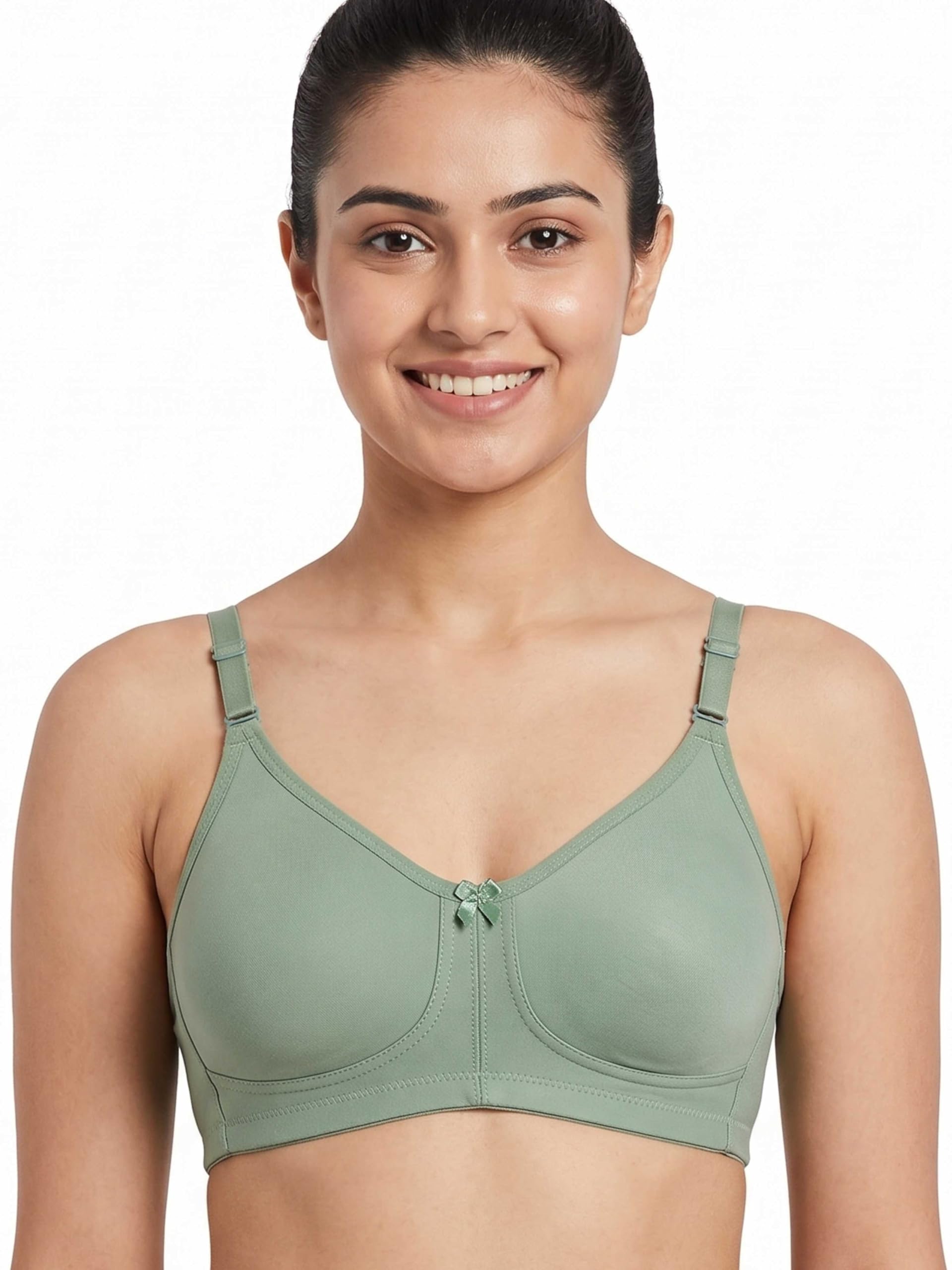 Women’s Full Coverage Minimizer Bra | 3-Layer Spacer Cup | Non-Padded Non-Wired T-Shirt Bra | Detachable & Adjustable Straps | Soft Cotton Blend Everyday Comfort Bra-image-25