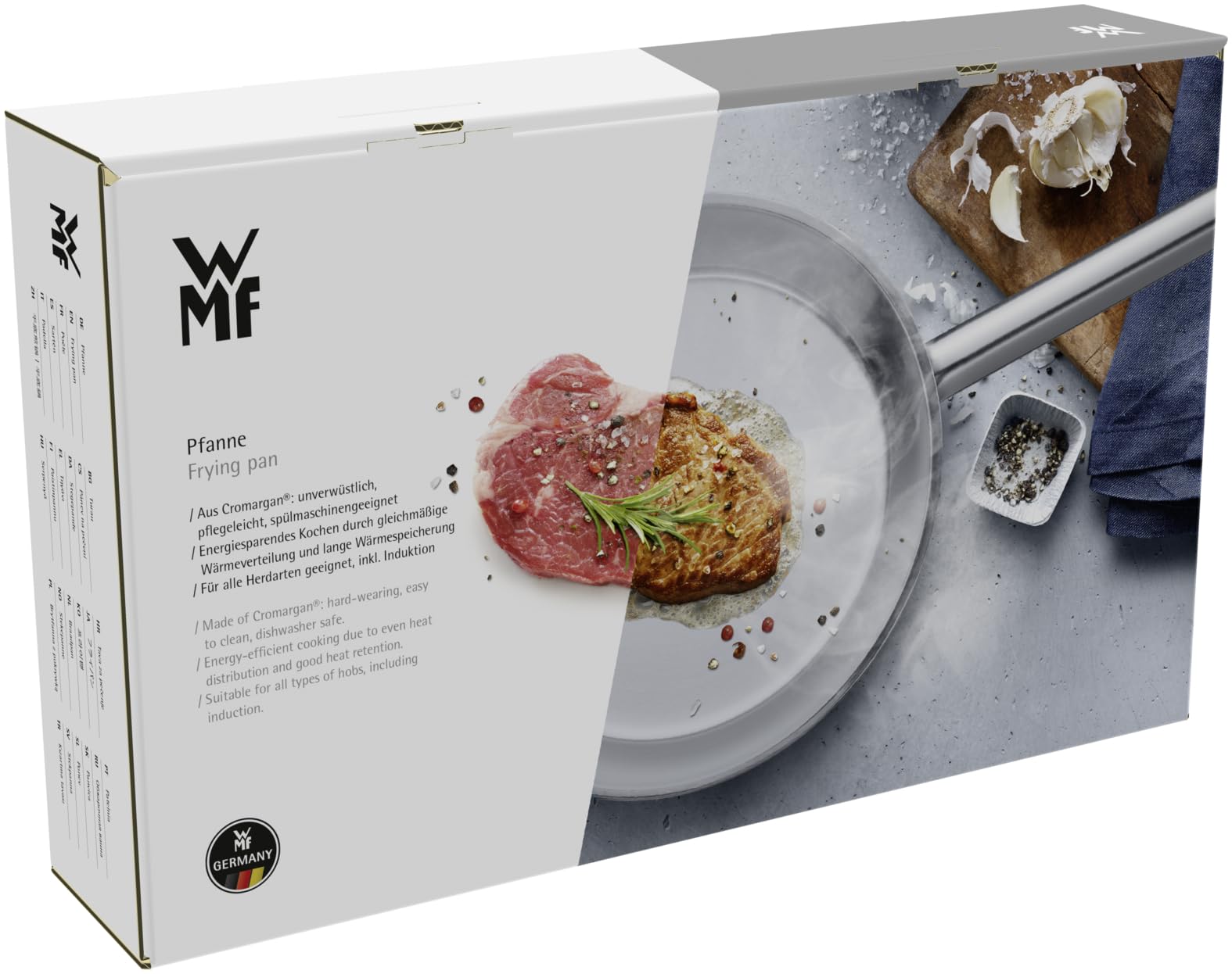WMF Gourmet Plus - Sartén 28 cm Ø con Dos Asas Sin Recubrimiento Antiadherente de Acero Inoxidable Cromargan, Apta para Todo Tipo de Cocinas