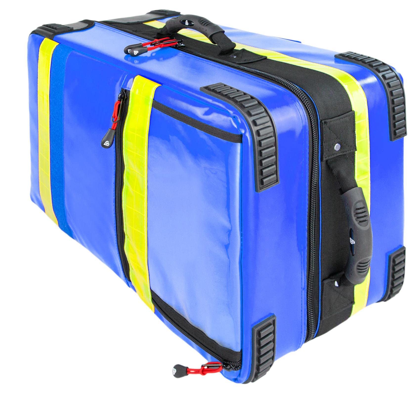 Team Impuls - Notfallrucksack - Premium X1 - blau - LEER - aus Plane - mit 7 Modulcontainern