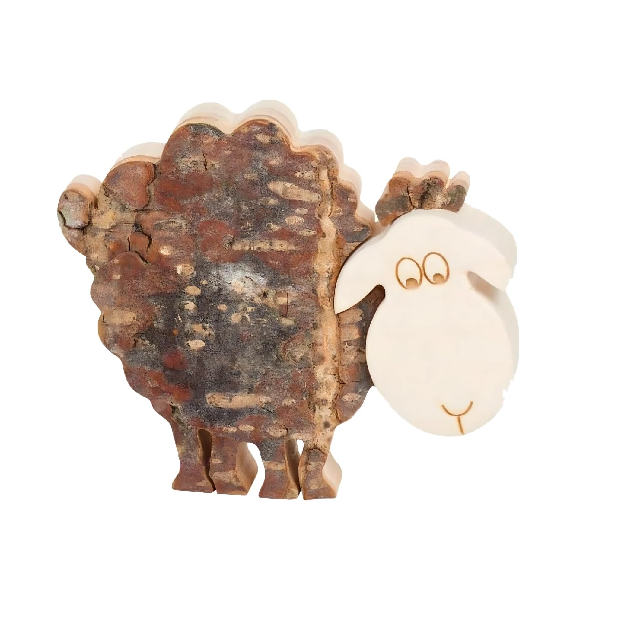 Dolfi Wooden Sheep 5 cm 5 cm | Natural Wood in Val Gardena | Nativity Figure