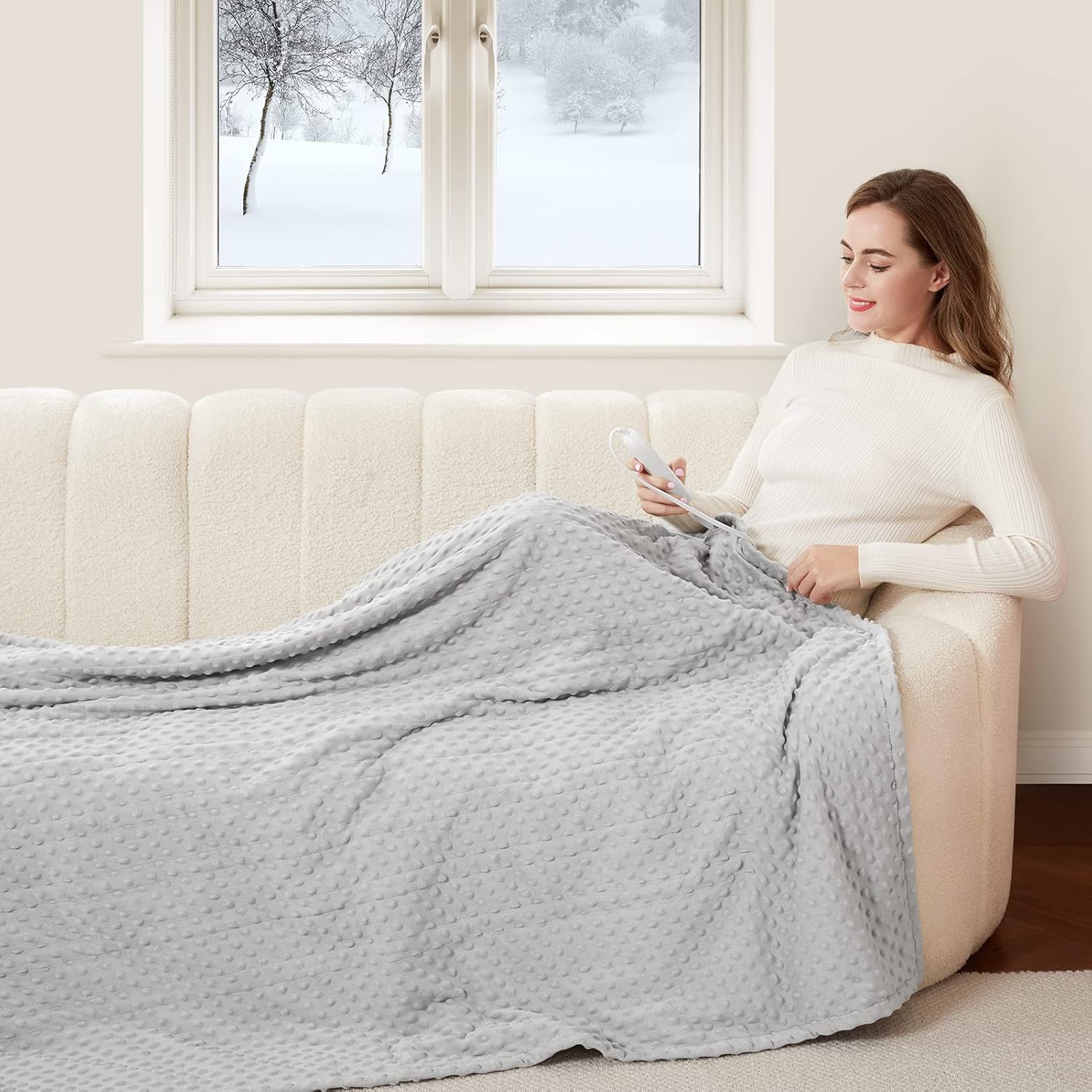 review Electric Heated Throw Blanket Twin Size 50