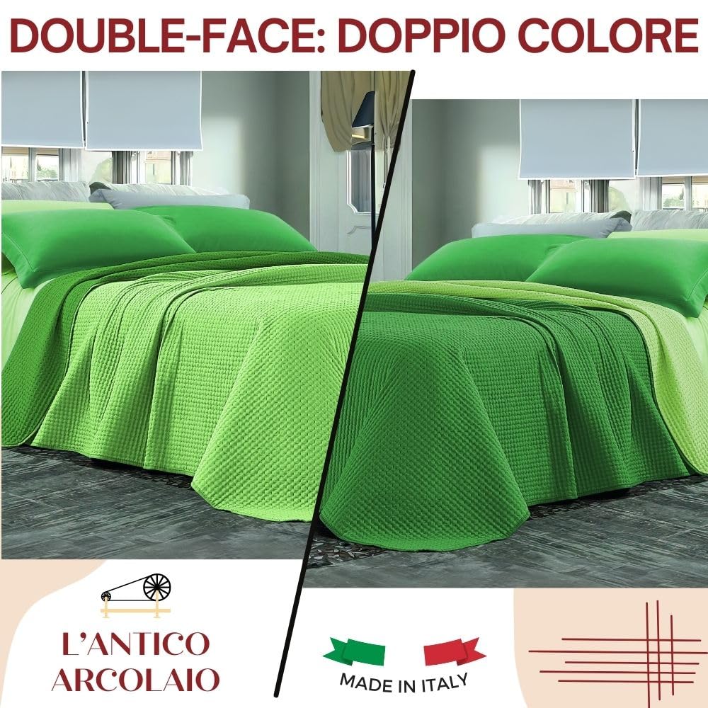 Copriletto Matrimoniale Estivo L'ANTICO ARCOLAIO - Trapunta Leggera Microfibra 260x260cm Made In Italy - Foto 9