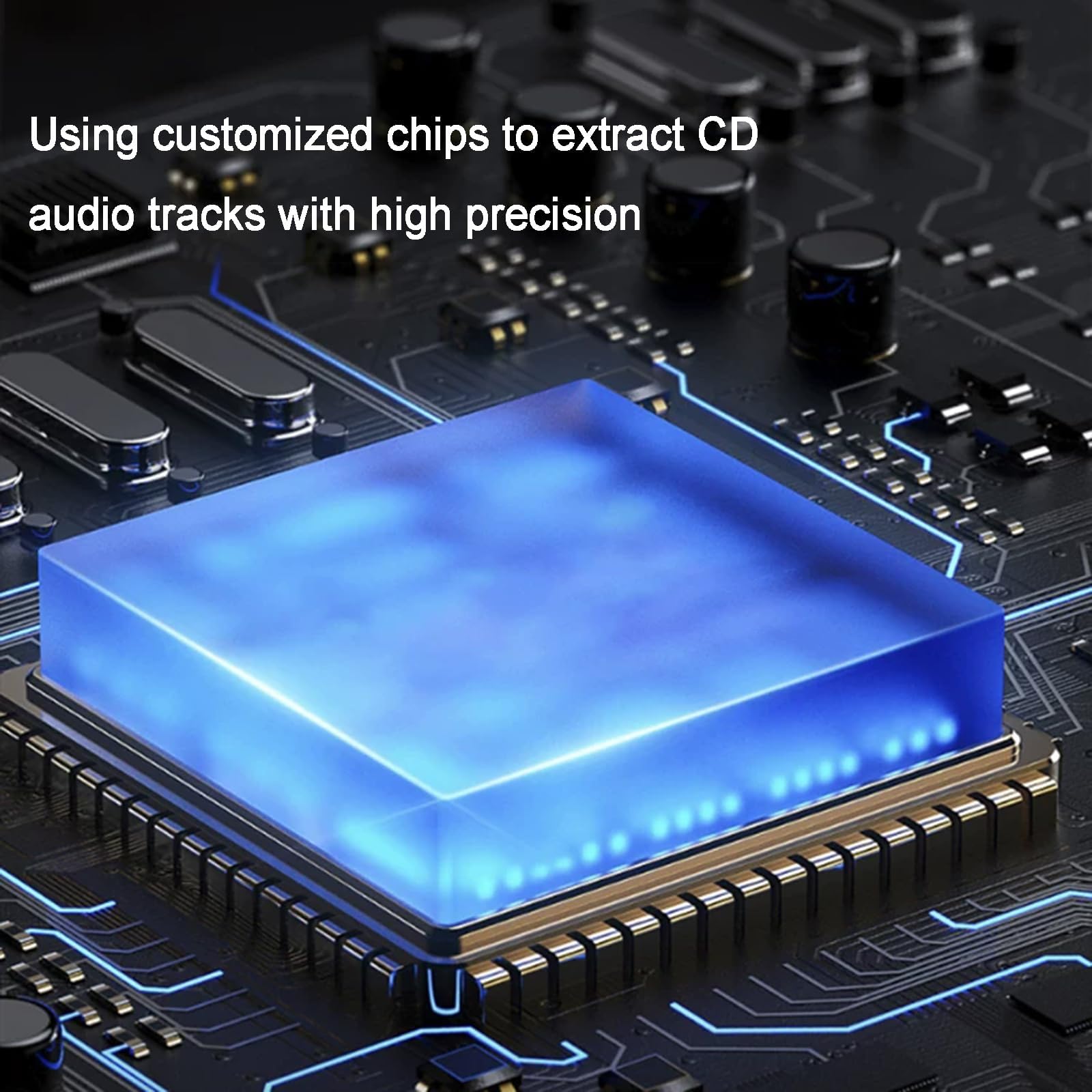 Extracteur De CD Portable, Numériseur Audio pour Systèmes Hi-FI, Transcription Automatique Haute Vitesse Au Format WAV sans Perte, Lecteur Optique Externe avec Boîtier en Aluminium CNC