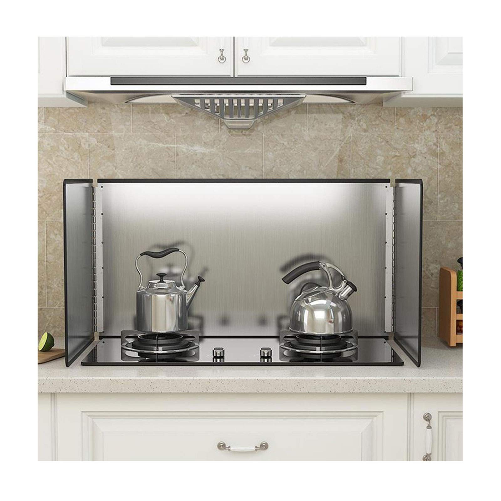 Protector Salpicaduras Cocina Pantalla de salpicadura de acero inoxidable de 3 lados for freír la protección contra salpicaduras, protección de salpicaduras de aceite de malla fina, salpicadura de gra